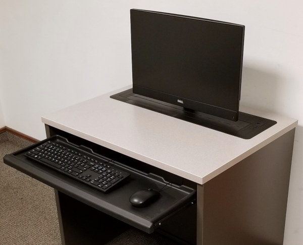 New 2020 Computer Desk With Recessed Monitor Computer Station