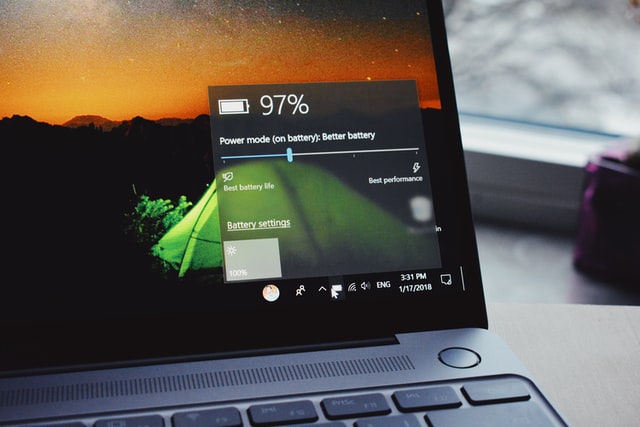 Operating system known as windows  10 is running inside a laptop 