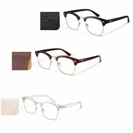 Emlimny Computer Blue Light Blocking Glasses 3 Pack Blue Light Glasses Men Women, Anti Blu-Ray Clear Gaming Glasses Lenses Lightweight Blue Light Blocking Reading Glasses ﻿