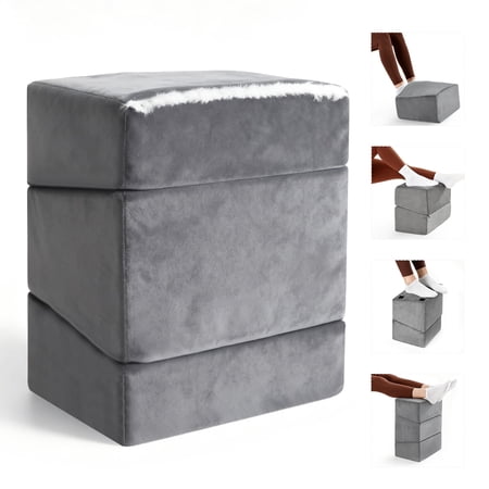 AMTPM Foot Rest for Under Desk, High-Density Foam Footrest with 3 Adjustable Heights for Car,Home and Office to Relieve Back,Lumbar,Knee Pain