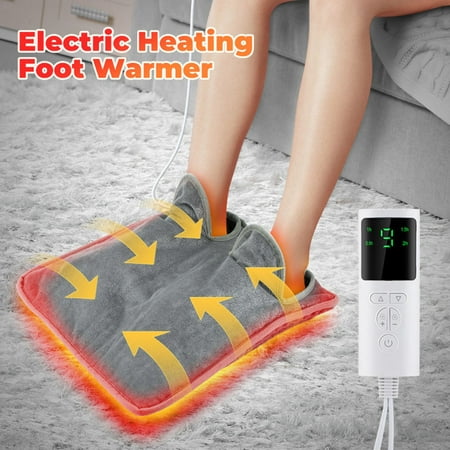 Double Sided Electric Heated Foot Warmers, Heating Pad Feet Warmer with Auto Shut Off & Machine Washable, 16" x 16"