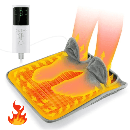 Electric Heated Foot Warmers ,Heating Pad for Feet ,Double Sided Electric Foot Warmer, with 9 Temperature / 4 Timer Settings, Fast Heating Technology for Under Desk Office, Home, Machine Washable