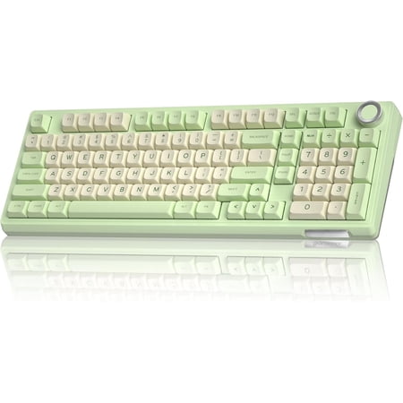 KI99 Pro Mechanical Keyboard Quiet ,Hot Swappable Pre-Lubed Switches Silent Keyboard with RGB Backlit,Gasket Structure Computer Gaming Keyboards(GreenWhite, Silent )