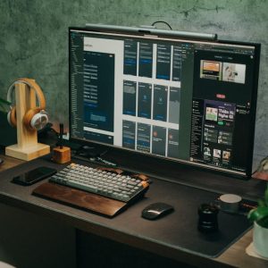 headphone stand desk minimalist