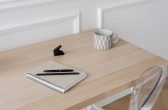 wood desk clean home office
