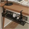 Under Desk Cable Management Tray, No-Drill Clamp Mount Organizer