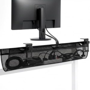 VIVO 36 Inch Clamp-on Under Desk Cable Management Net Mesh Tray