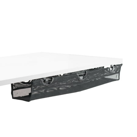 VIVO Under Desk Mesh Cable Management with Power Strip Holder