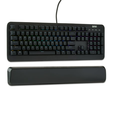 onn Mechanical Keyboard — full-size with blue switches and RGB LED lighting