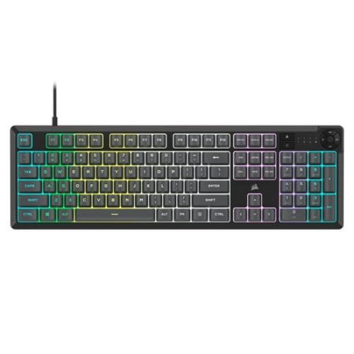 Corsair K55 CORE RGB Full Size USB Gaming Keyboard with Safety Leaflet, Black & Gray